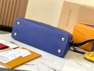 L.V Capucines MM Bag Taurillon Leather Dark Blue/Light Blue M59466