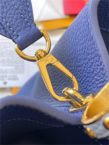 L.V Capucines MM Bag Taurillon Leather Dark Blue/Light Blue M59466