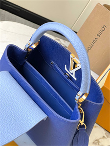 L.V Capucines MM Bag Taurillon Leather Dark Blue/Light Blue M59466