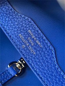 L.V Capucines MM Bag Taurillon Leather Dark Blue/Light Blue M59466