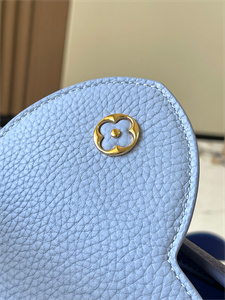 L.V Capucines MM Bag Taurillon Leather Dark Blue/Light Blue M59466