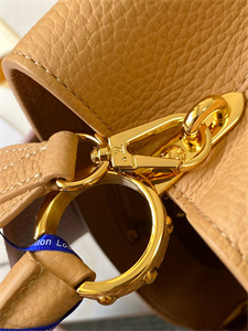 L.V Capucines MM Bag Taurillon Leather Dark Beige/Pink M59466