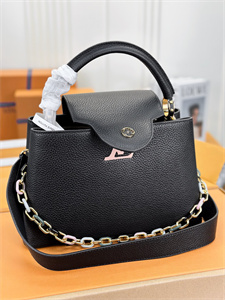 L.V Capucines MM Bag Taurillon Leather Black M21798
