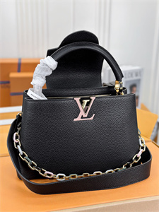 L.V Capucines MM Bag Taurillon Leather Black M21798