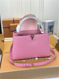 L.V Capucines MM Bag Taurillon Leather Sakura Pink M22375