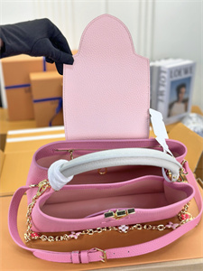 L.V Capucines MM Bag Taurillon Leather Sakura Pink M22375