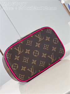 L.V Nice Mini Toiletry Pouch Monogram Canvas Fuchsia M46767