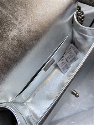 Cha.nel Medium Leboy Bag With Top Handle Python Leather Silver Metal A94804