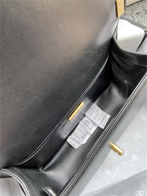 Cha.nel Medium Leboy Bag With Top Handle Python Leather Gold Metal A94804