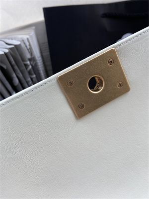 Cha.nel Medium Leboy Bag With Top Handle Python Leather Gold Metal A94804