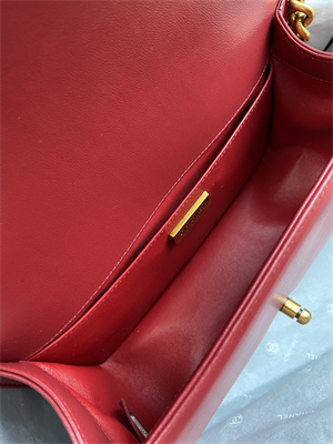 Cha.nel Medium Leboy Bag With Top Handle Python Leather Gold Metal A94804