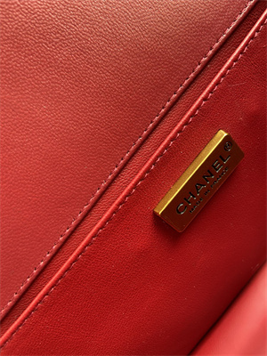 Cha.nel Medium Leboy Bag With Top Handle Python Leather Gold Metal A94804