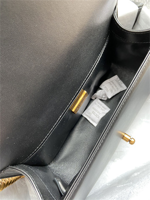 Cha.nel Medium Leboy Bag With Top Handle Python Leather Gold Metal A94804