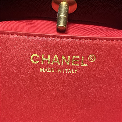 Cha.nel Shopping Bag Grained Calfskin Gold Tone Metal Black A33200