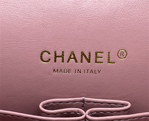Cha.nel Medium Classic Flap Bag Tweed Gold Tone Metal Pink A01112