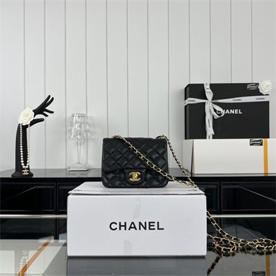 cha.nel S*per mini classic flap bag grained calfskin gold tone metal black 01115