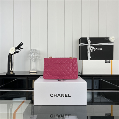 Cha.nel Small Classic Flap Bag Lambskin Gold Tone Metal Fuchsia 01117