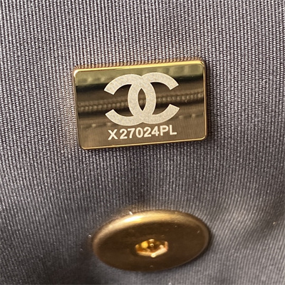 Ch*el 19 handbag lambskin gold double c metal dk grey as1160