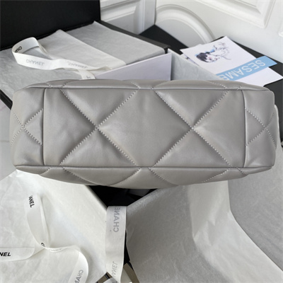 Cha.nel 19 Tote Bag Lambskin Grey AS3519