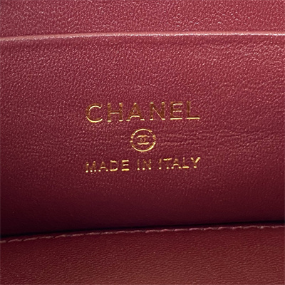 Cha.nel Vanity Case Grained Calfskin Gold Tone Metal Black AP1341