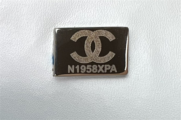 Cha.nel Mini Classic Flap Bag Tweed Silver Tone Metal White A01116