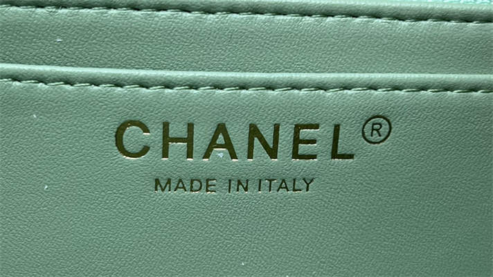 Cha.nel Medium Classic Flap Bag Tweed Gold Tone Metal Green A01112