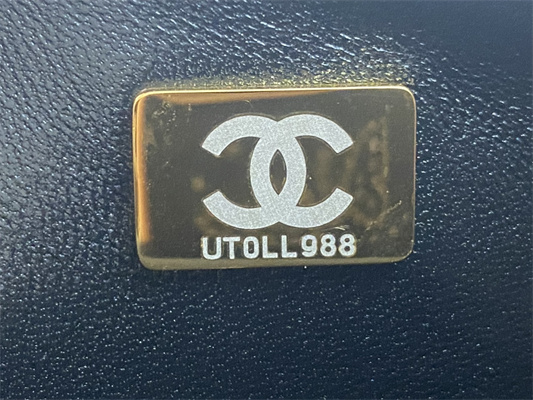 cha.nel small flap bag with Di*m*nd top handle lambskin gold tone metal black as4141