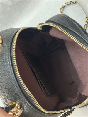 Cha.nel Classic Mini Backpack Grained Calfskin Gold Tone Metal Black AP3573