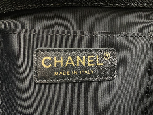 Cha.nel Backpack Grained Calfskin Gold Tone Metal Black AS4398