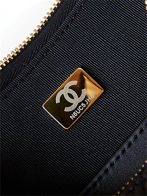 Cha.nel Hobo Bag Aged Calfskin Gold Tone Metal Black AS4422