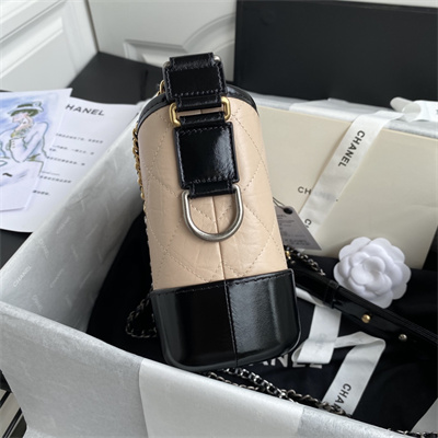 Cha.nel Small Gabrielle Hobo Bag Aged Calfskin Beige A91810