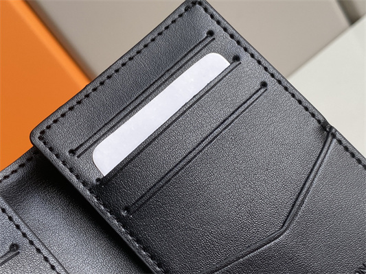 L.V Pocket Organizer Monogram Seal Cowhider Leather Black M80508