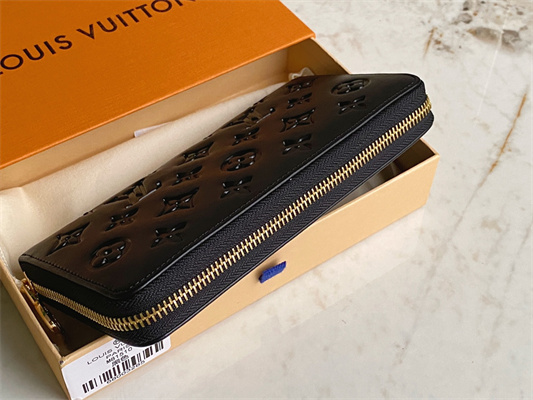 L.V Zippy Wallet Monogram Embossed Lambskin Black M81510