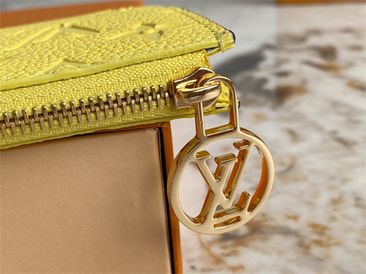 L.V Romy Card Holder Monogram Empreinte Leather Yellow M81882