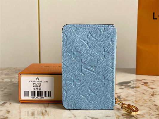 L.V Romy Card Holder Monogram Empreinte Leather Blue M81882