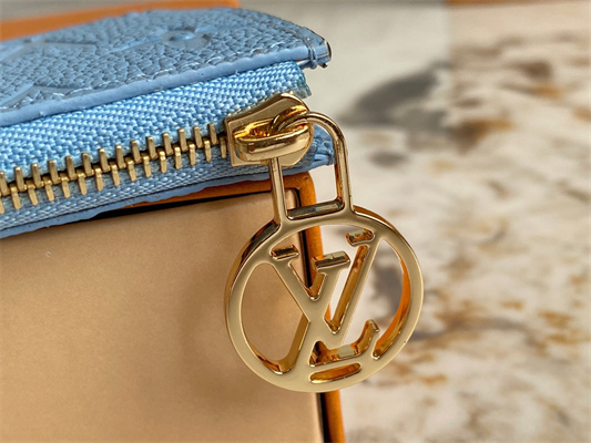 L.V Romy Card Holder Monogram Empreinte Leather Blue M81882