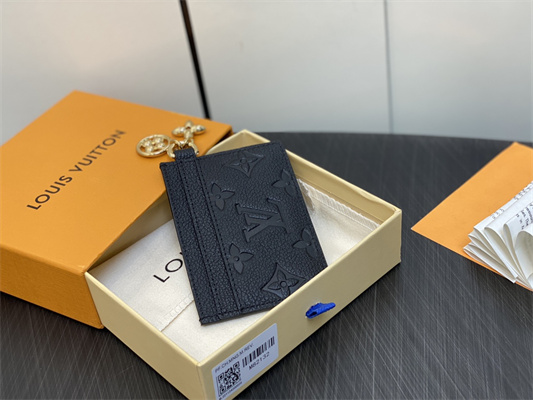 L.V Charms Card Holder Monogram Empreinte Black M82132
