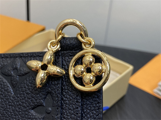 L.V Charms Card Holder Monogram Empreinte Black M82132