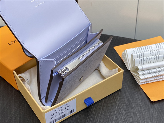 L.V IRIS Compact Wallet Monogram Leather Lilac M82517