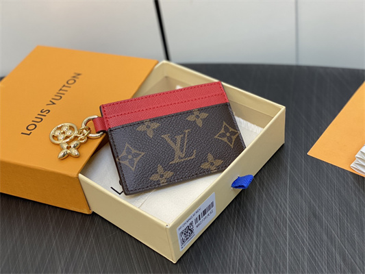 L.V Charms Card Holder Monogram Canvas Red M82739