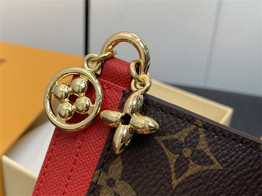 L.V Charms Card Holder Monogram Canvas Red M82739