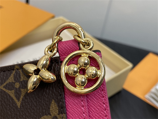 L.V Charms Card Holder Monogram Canvas Fuchsia M82739