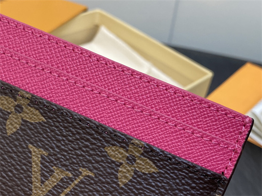 L.V Charms Card Holder Monogram Canvas Fuchsia M82739