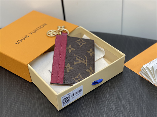 L.V Charms Card Holder Monogram Canvas Purple Red M82739