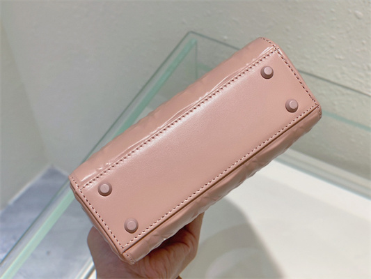 cd mini lady di.or bag cannage calfskin with Di*m*nd motif pink