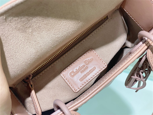 cd mini lady di.or bag cannage calfskin with Di*m*nd motif pink