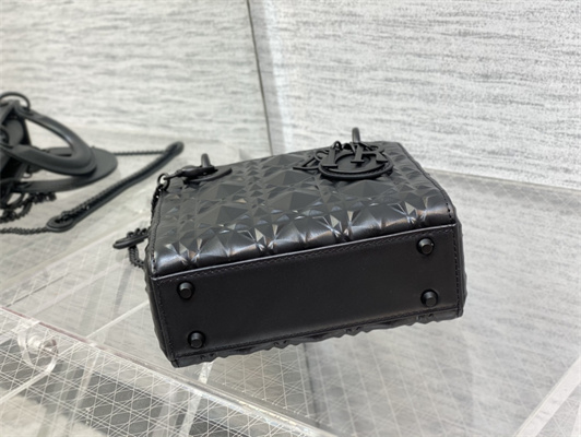 cd mini lady di.or bag cannage calfskin with Di*m*nd motif black