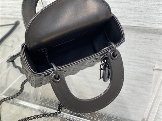 cd mini lady di.or bag cannage calfskin with Di*m*nd motif black