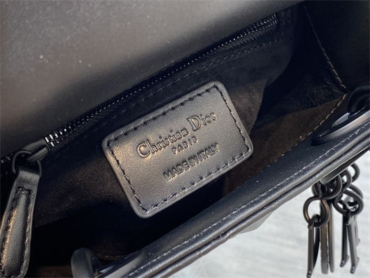 cd mini lady di.or bag cannage calfskin with Di*m*nd motif black