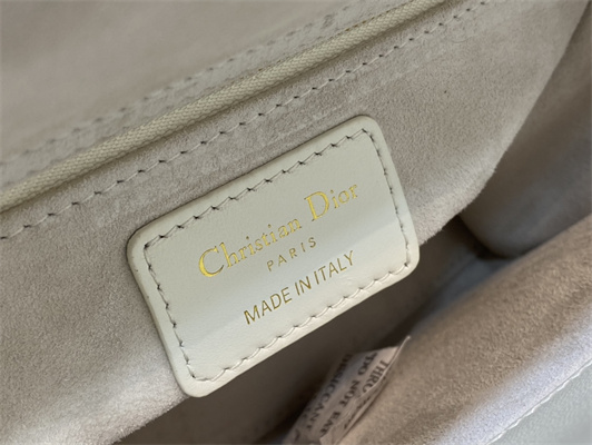 cd small lady di.or my abcD*or bag cannage lambskin enamel charms gold tone metal white